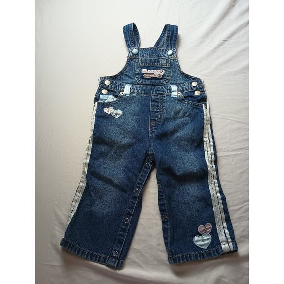 Vintage Bongo Toddler Overalls Girl Infant Size 18 Months Demin 90s - Picture 1 of 6